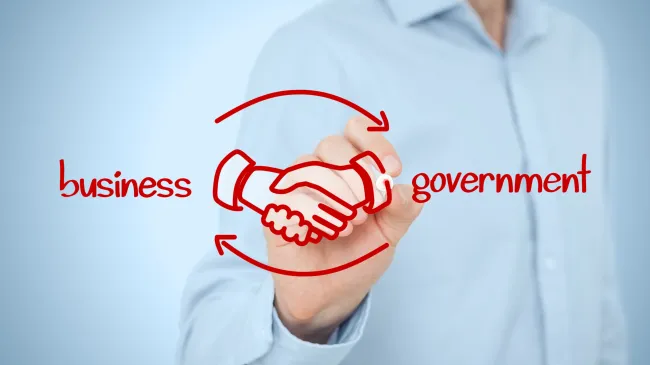 Business government handshake